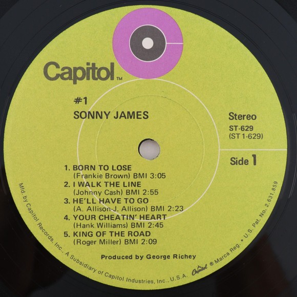 Sonny James The Biggest Hits In Country Music History BMI 12" LP Vinyl ST-629 LA - Picture 4 of 11